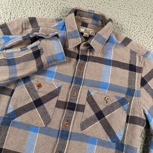 Wallace & Barnes Men's‎ Blanket Shirt Button Down XS Blue Gray Plaid Cotton